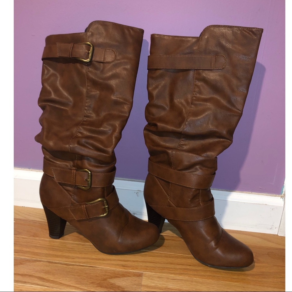 Madden Girl Prepie Tan Paris tall boot, size 6